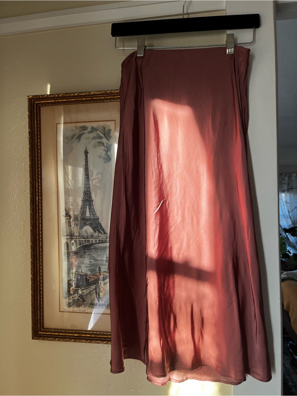 Victoria's Secret Mauve Satin Midi Skirt